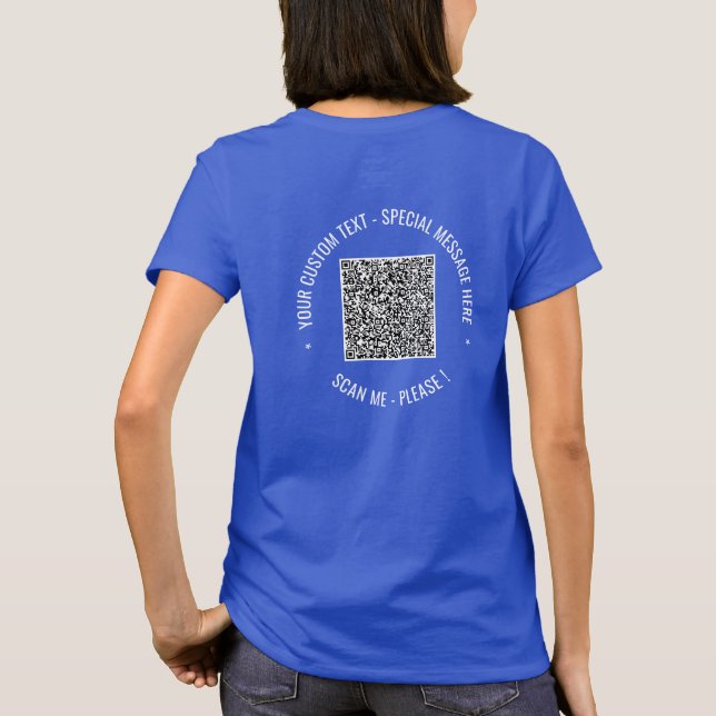 Seu código QR e Modelo de Camisa de Texto Personal (Verso)