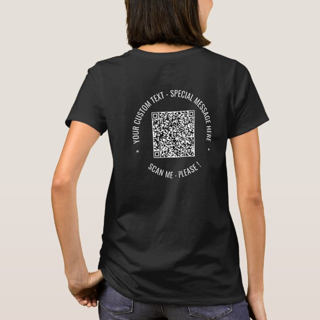 Seu código QR e Modelo de Camisa de Texto Personal (Verso)