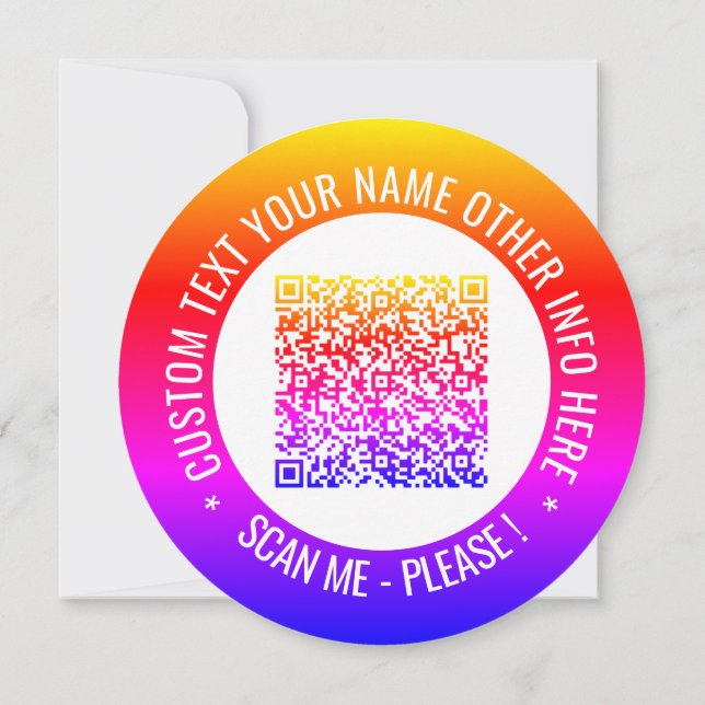 Seu código QR e placas personalizadas de texto (Verso)