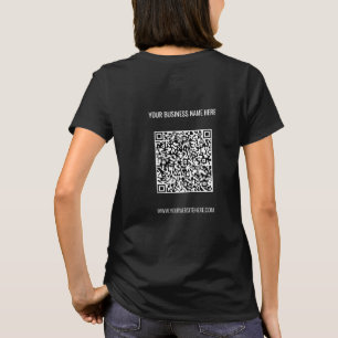 Seu código QR e sua camisa de texto personalizada