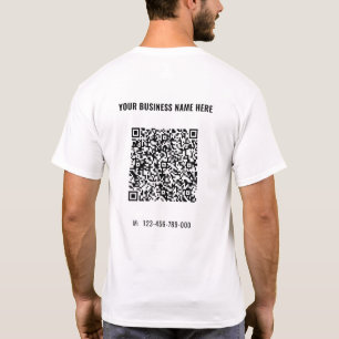 Seu código QR e sua camisa de texto personalizada