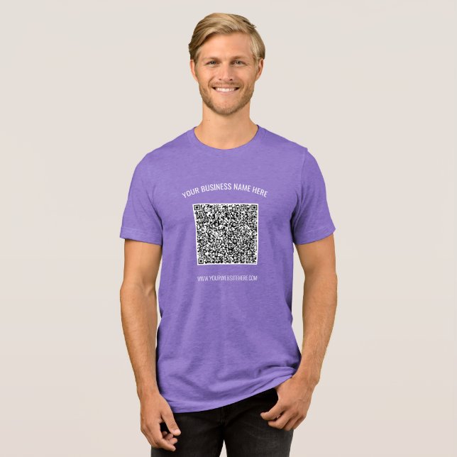 Seu código QR e sua camisa personalizada de texto  (Frente Completa)