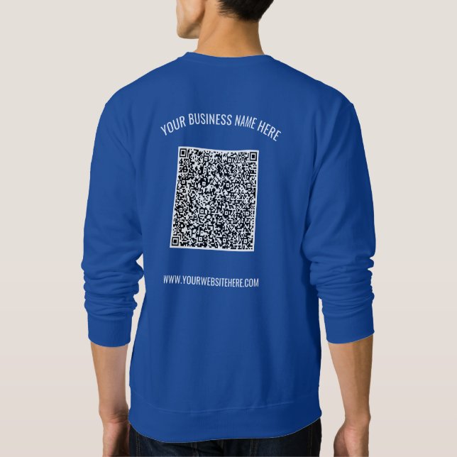 Seu código QR e sua camiseta de negócios de texto  (Verso)