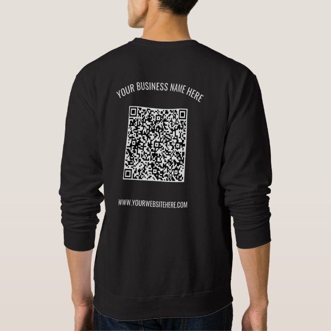 Seu código QR e sua camiseta de negócios de texto  (Verso)