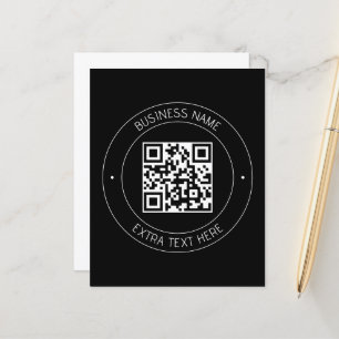 Seu código QR e texto editável Preto e branco