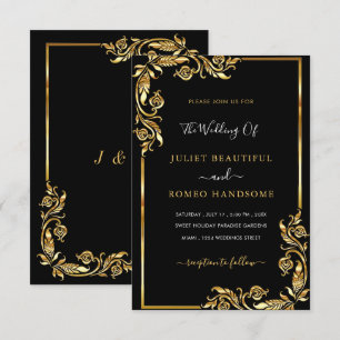 Seu Código QR Informações de Casamento Dourado Pre