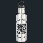 Seu código QR Texto personalizado Garrafa de água<br><div class="desc">Fontes e cores personalizadas - Garrafas de água de casca inoxidável personalizadas com seu código QR Informações de digitalização Texto personalizado Empresa ou Promocional de água pessoal engraçado / presente - Adicione seu código QR - Imagem - Foto ou logotipo / e texto - Nome / Informações / mais -...</div>