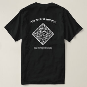 Seu código QR Texto personalizado Modelo de Camisa