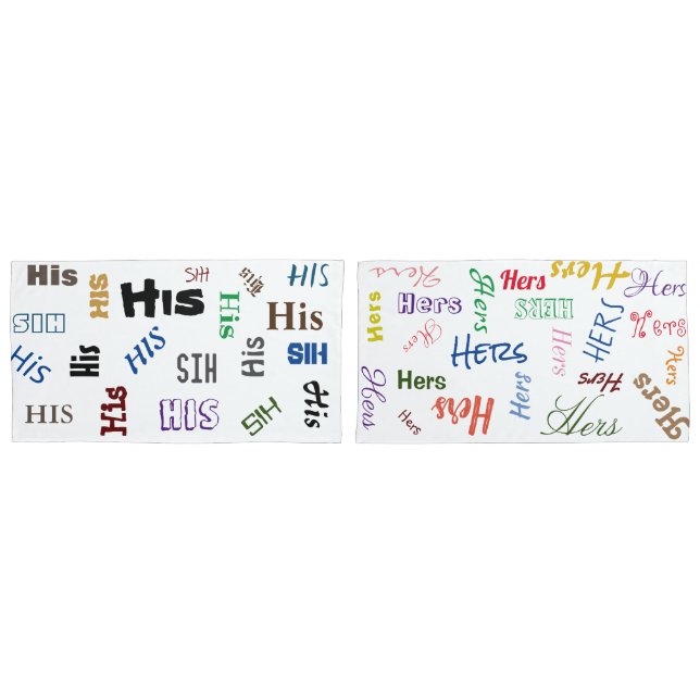 Seu e dela fronha de almofada (Frente - conjunto)