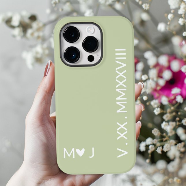 Seu e Seu Presente Numeral capas de iphone Romano (personalized wedding gift, romantic phone case for her, custom engagement iPhone cover for couples,)