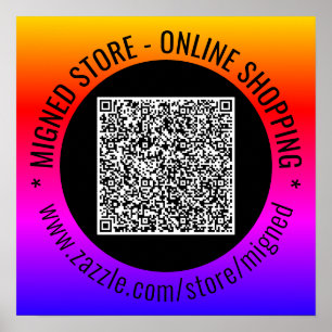 Seu exemplo de pôsteres de código QR com texto per