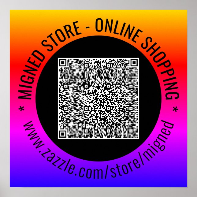 Seu exemplo de pôsteres de código QR com texto per (Frente)