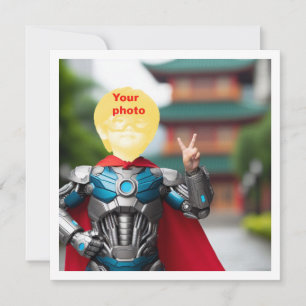 Seu filho como um super-herói, cartão de super-her