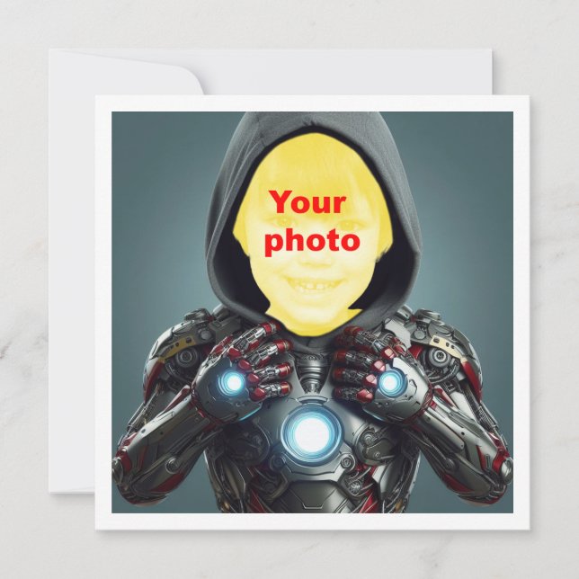 Seu filho como um super-herói, um cartão de super- (Frente)