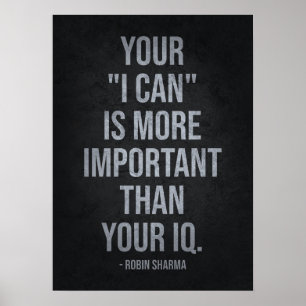 Seu I CAN vs IQ - Poster de motivação de sucesso