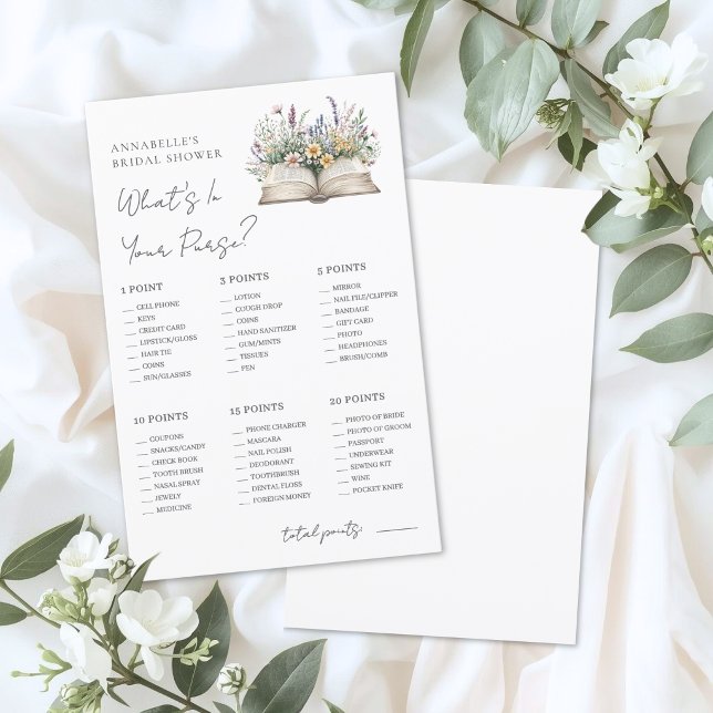 Seu Jogo de Chá de Noiva do Livro da Bolsa (Your Purse Book Bridal Shower Game)