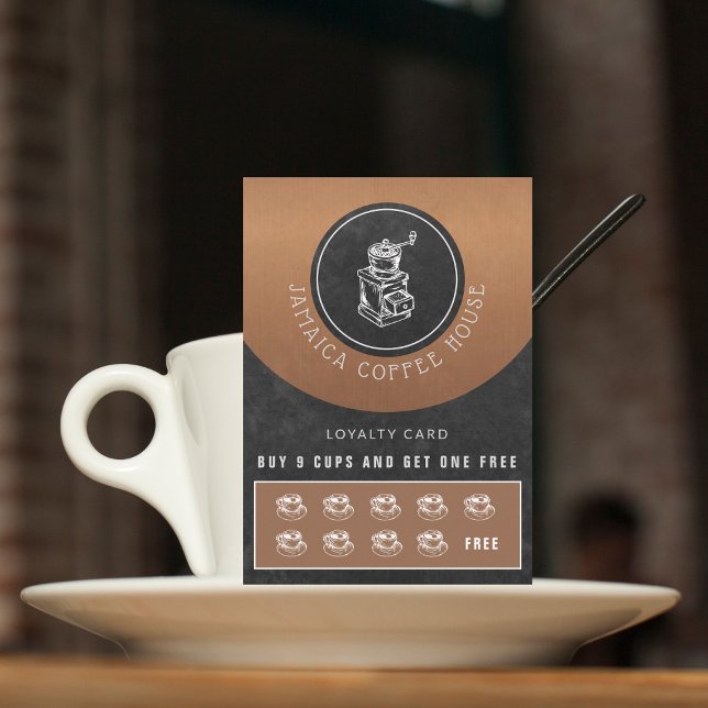 Seu logo café compre cartão de fidelidade de café  (Criador carregado)