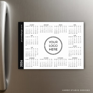 Seu logotipo aqui Calendário Magnético Branco 2026