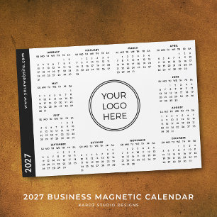 Seu Logotipo Aqui Calendário Magnético Branco 2027