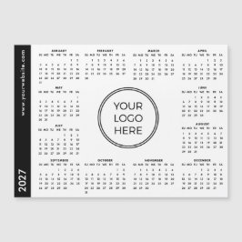 Seu Logotipo Aqui Calendário Magnético Branco 2027