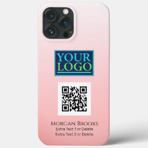 Seu logotipo/arte/foto, código QR, nome, gradiente