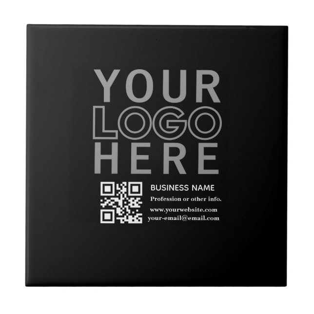 Seu Logotipo c/ QR code e Texto Editáveis (Frente)