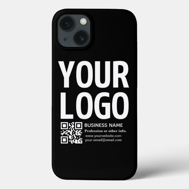 Seu logotipo com código QR e texto editáveis (Verso)