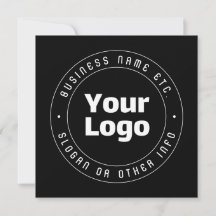 Seu logotipo e Modelo de texto editável | Preto &
