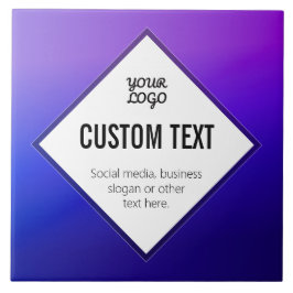 Seu Logotipo e Texto Personalizável | Roxo Ombre