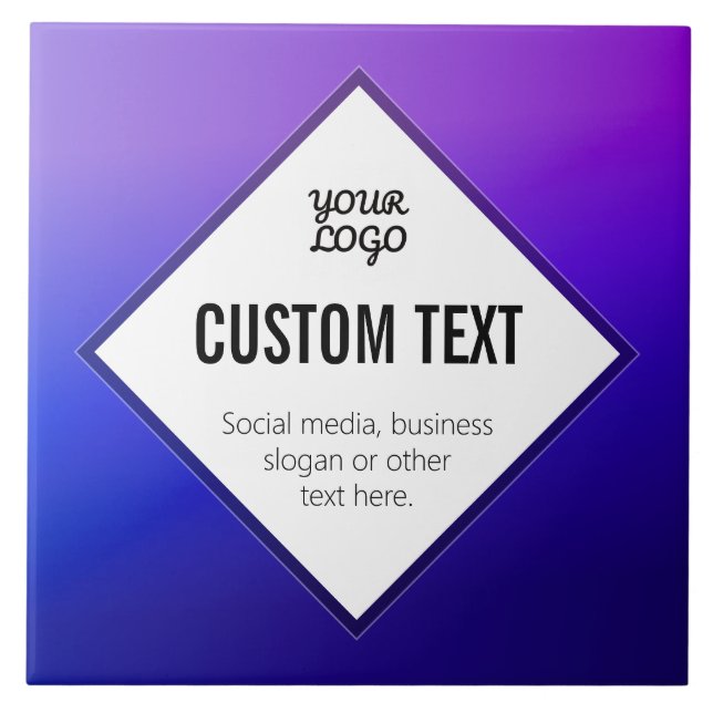 Seu Logotipo e Texto Personalizável | Roxo Ombre (Frente)