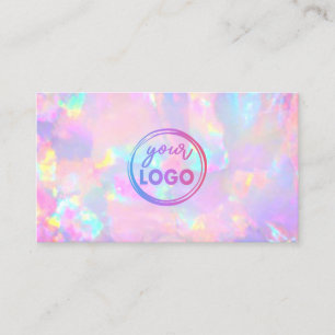 seu logotipo na cartão de visita de opal pastel