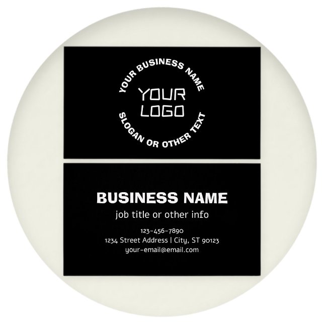 Seu logotipo ou imagem e texto editável | Preto &  (Criador carregado)