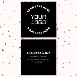 Seu logotipo ou imagem e texto editável Preto e