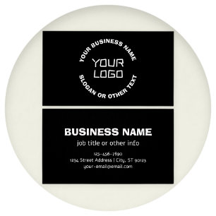 Seu logotipo ou imagem e texto editável Preto e