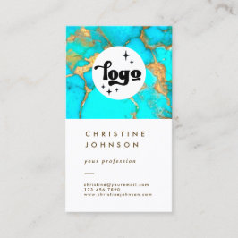 seu logotipo pedra turquesa em cartão de visita br