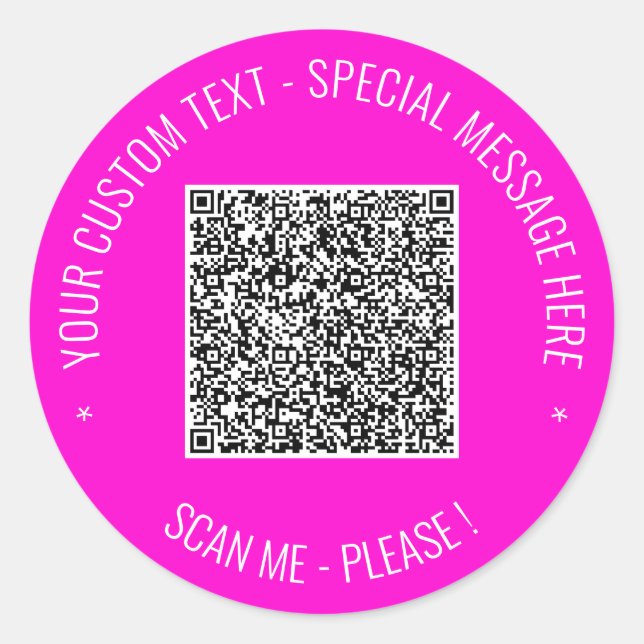 Seu Modelo de Adesivos de Código QR com Cor de Tex (Frente)