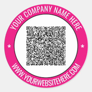 Seu Modelo de Adesivos de Código QR com Texto Pers