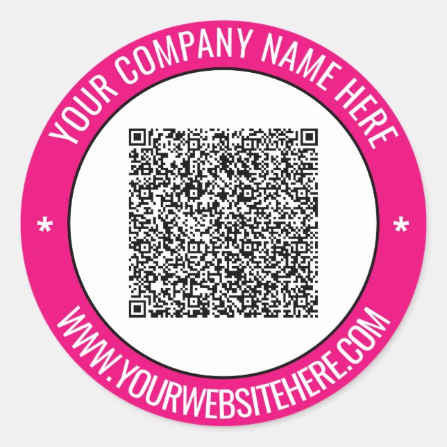Seu Modelo de Adesivos de Código QR com Texto Pers (Frente)