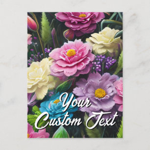 Seu Modelo de Flores Mistas de Texto Personalizado