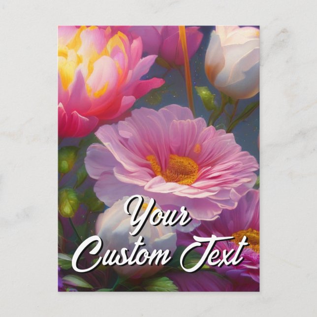 Seu Modelo de Flores Mistas de Texto Personalizado (Frente)