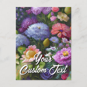 Seu Modelo de Flores Mistas de Texto Personalizado