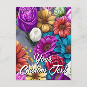 Seu Modelo de Flores Mistas de Texto Personalizado