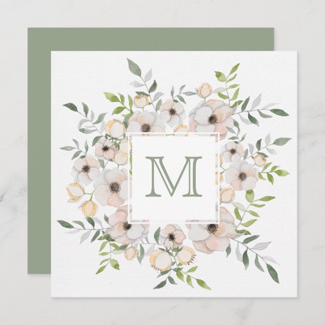 Seu Monograma em convites personalizados de Quadro (Frente/Verso)