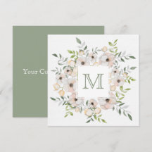 Seu Monograma em um Quadro de Flores convites pers