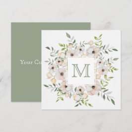 Seu Monograma em um Quadro de Flores convites pers