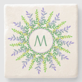 Seu monograma em uma porta copos de pedra de moldu