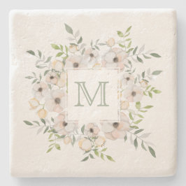 Seu monograma em uma porta copos de pedra de moldu