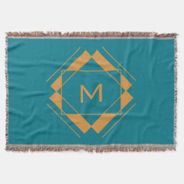 Seu Monograma no Padrão Geométrico lança cobertor