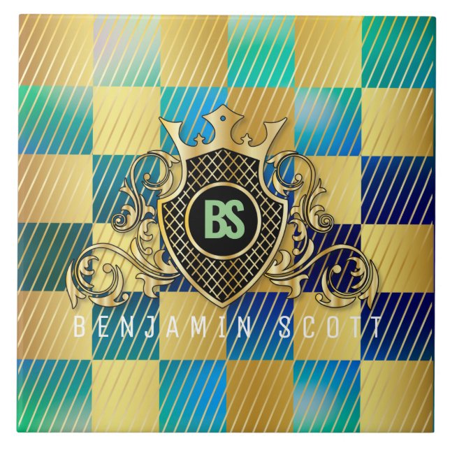 Seu nome é Elegante Monograma Dourado (Frente)