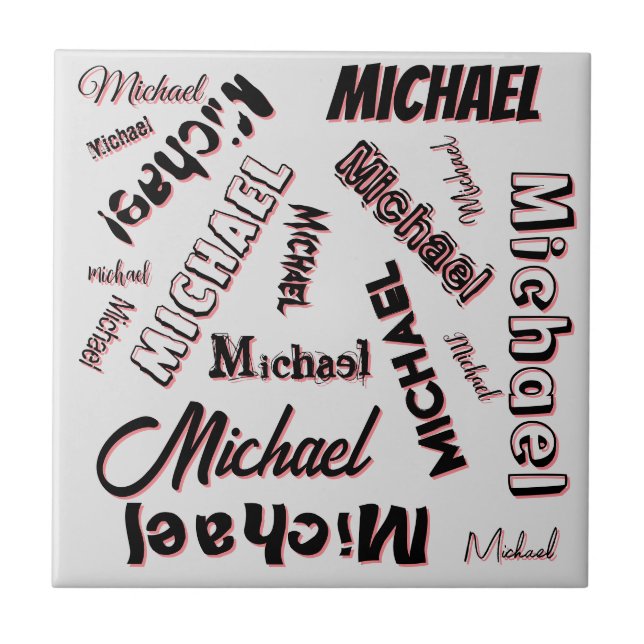 Seu nome é padrão monograma rosa cor sombra (Frente)